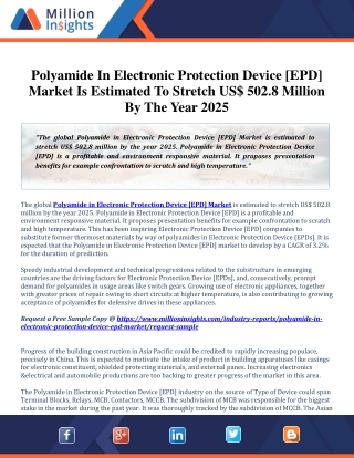 Worldwide Polyamide in Electronic Protection Device (EPD) Market by Application and Gross Profit Forecast to 2025