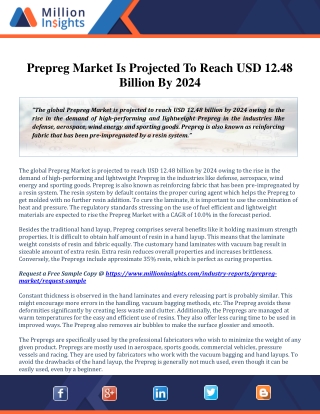 Prepreg Market Assessment by Application, Consumption and Share to 2024