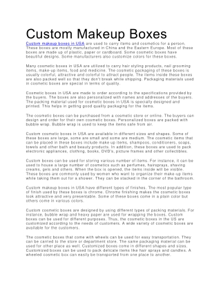 Makeup Boxes in USA