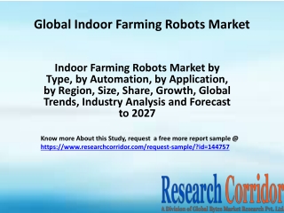 Indoor Farming Robots Market by Type, by Automation, by Application, by Region, Size, Share, Growth, Global Trends, Indu