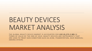 BEAUTY DEVICES MARKET ANALYSIS