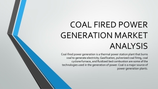 COAL FIRED POWER GENERATION MARKET ANALYSIS