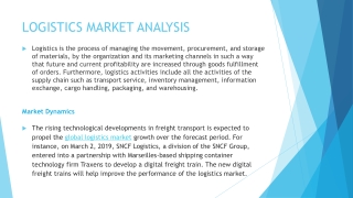 LOGISTICS MARKET ANALYSIS