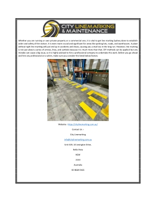 Linemarking | Citylinemarking.com.au