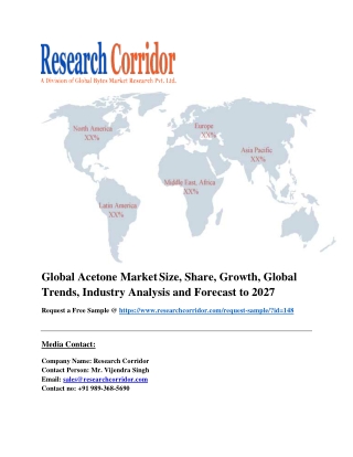 Global Acetone Market Size, Share, Growth, Global Trends, Industry Analysis and Forecast to 2027