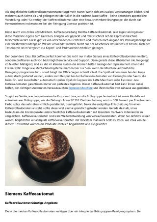 Ideen über Günstige Kaffeemaschinen Vollautomat - Mehr lesen