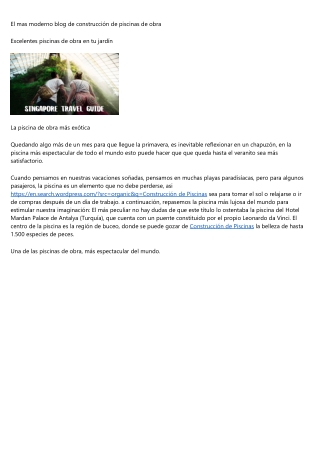El mas moderno blog de piscinas gunitadas