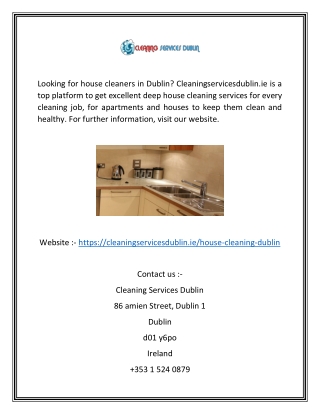 House Cleaners Dublin | Cleaningservicesdublin.ie