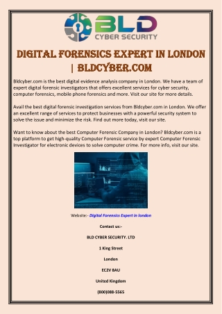 Digital Forensics Expert in London | Bldcyber.com