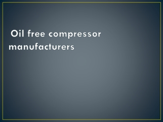 Oil Free Air Compressor