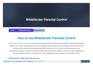 How To Install Bitdefender Parental Control