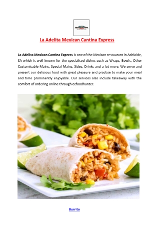 5% Off - La Adelita Mexican Cantina Express Adelaide Menu, SA