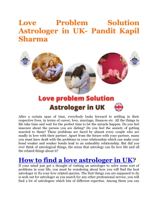 Love Problem Solution Astrologer in UK  44-7441-447172