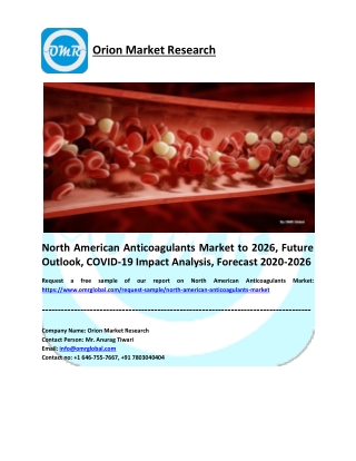 North American Anticoagulants Market Size, Share 2020, Impressive Industry Growth Report 2026