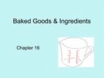 Baked Goods Ingredients