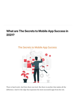 The Secrets to Mobile App Success in 2021