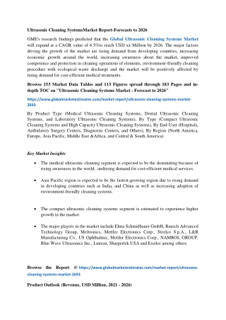 Ultrasonic Cleaning Systems Market Research Report