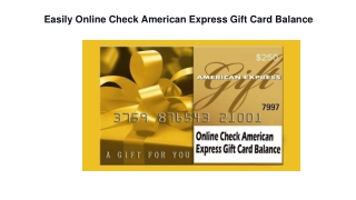 Easily Online Check American Express Gift Card Balance