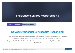 [Fixed] Bitdefender Services Not Responding | Clean My PC