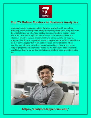 Top 25 Online Masters in Business Analytics