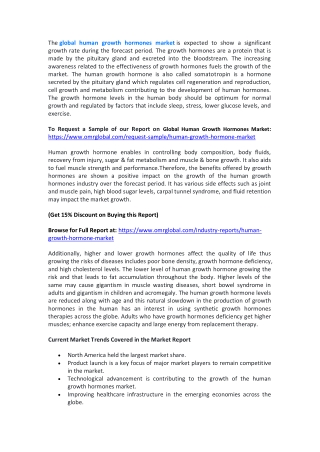 Global Human Growth Hormones Market  will experience a noticeable growth during the forecast period 2019-2025