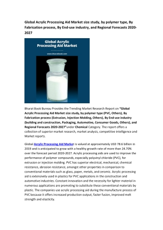 Global Acrylic Processing Aid Market Research Report 2020-2027