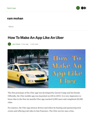 How To Make An App Like An Uber