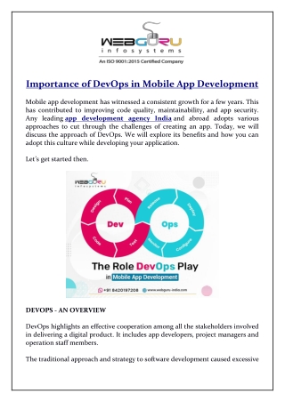 Importance of DevOps in Mobile App Development