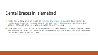 Dental Braces in Islamabad