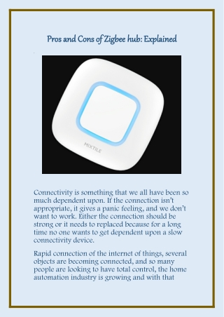 Pros and Cons of Zigbee hub: Explained