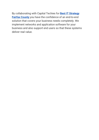 Best IT Strategy Fairfax County