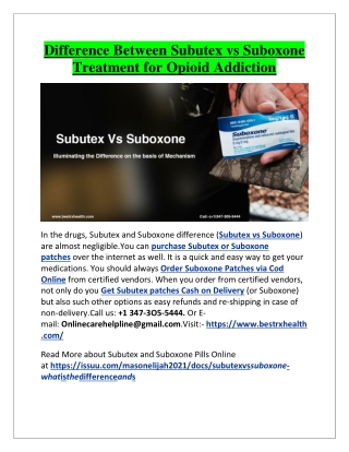 Difference Between Subutex vs Suboxone Treatment for Opioid Addiction
