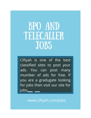 Work from home BPO and Telecaller jobs