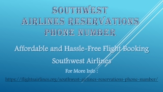 Southwest Airlines Reservations Phone Number