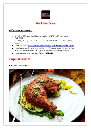 5% Off - Goa Indian Fusion Menu - Main Beach Takeaway, QLD