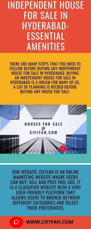 Independent house for sale in Hyderabad-Essential amenities