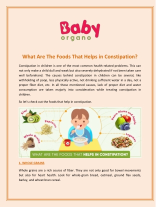 What are the foods that helps in constipation?