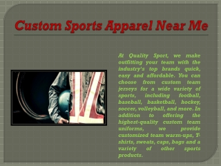 Custom Sports Apparel Near Me