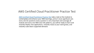 AWS Certified Cloud Practitioner Practice Test