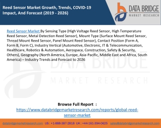 Reed Sensor Market Growth, Trends, COVID-19 Impact, And Forecast (2019 - 2026)