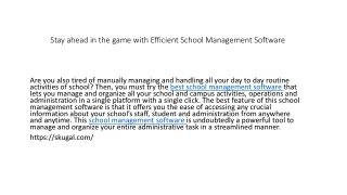 Stay ahead in the game with Efficient School Management Software