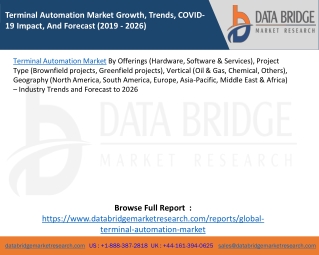 Terminal Automation Market Growth, Trends, COVID-19 Impact, And Forecast (2019 - 2026)