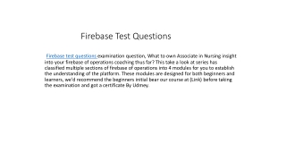 Firebase test questions