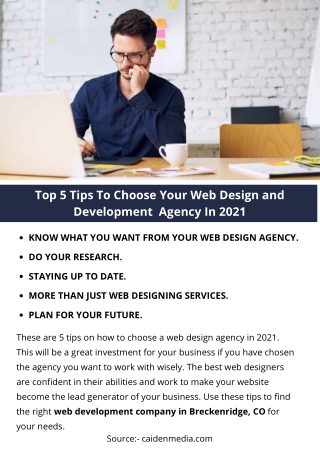 Top 5 Tips To Choose Your Web Design and Development  Agency In 2021