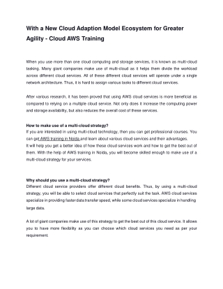 AWS Training in Noida | AWS Cloud Training In Noida – Rexton IT Solutions