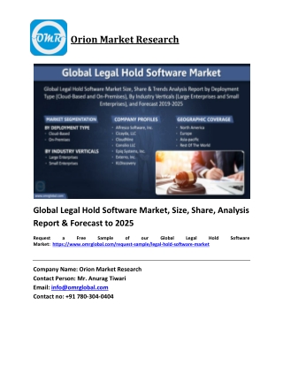 Global Legal Hold Software Market Trends, Size, Competitive Analysis and Forecast 2019-2025
