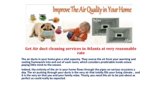Get Air duct cleaning services in Atlanta at very reasonable rate