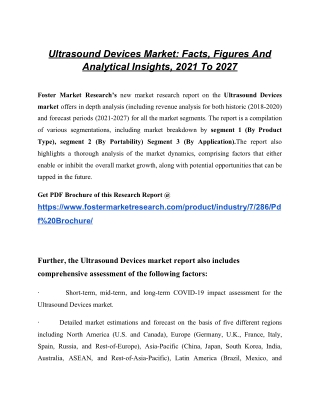 Ultrasound Devices Market To Hold A High Potential For Growth By 2027