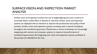SURFACE VISION AND INSPECTION MARKET ANALYSIS
