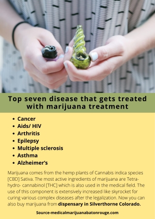 Top seven disease that gets treated with marijuana treatment